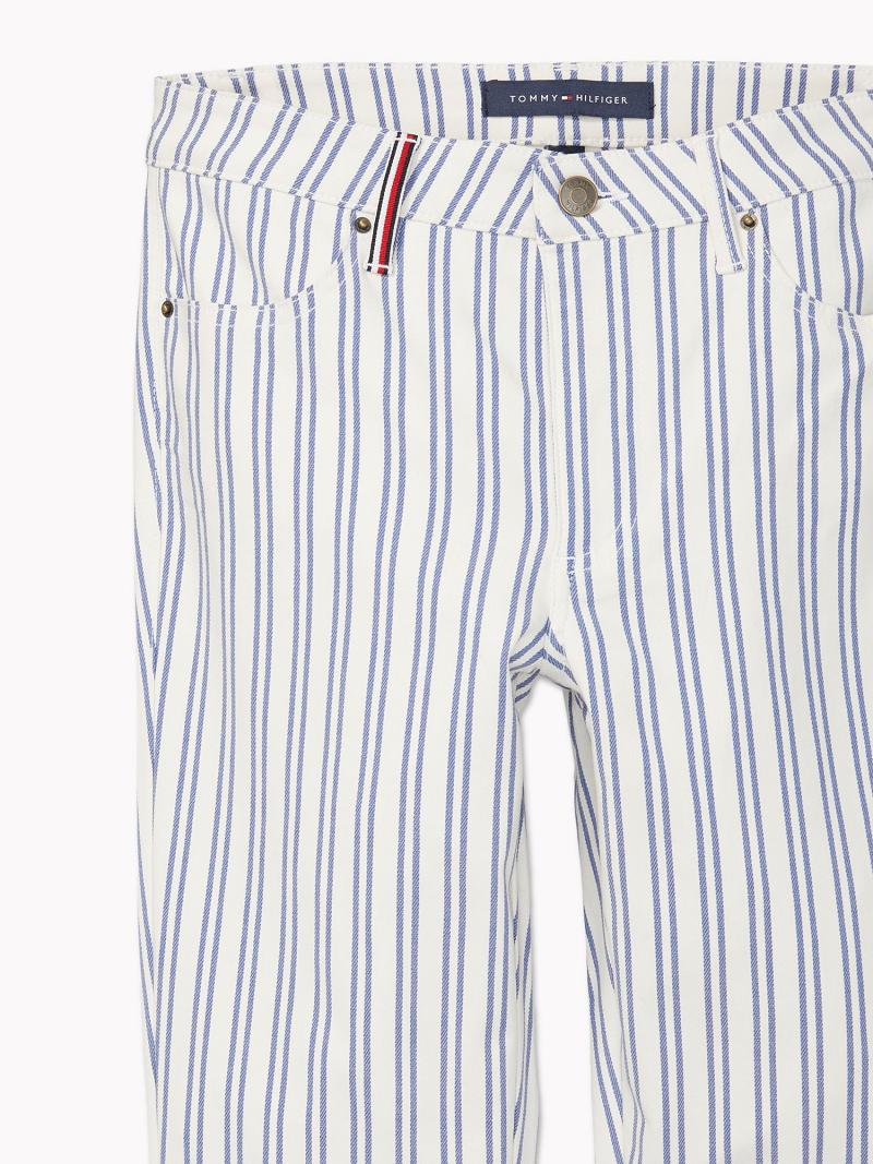 Női Tommy Hilfiger Retro Stripe Nadrág Fehér | HU 251CTV